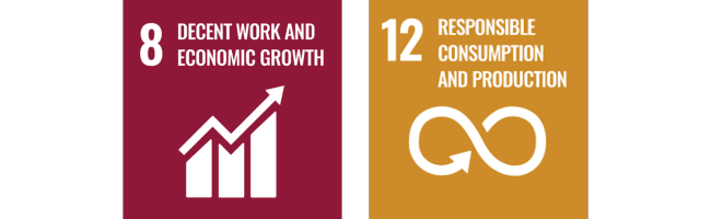 UN sustainable development goals: 8 - decent work and economic growth and 12 - responsible consumption and production