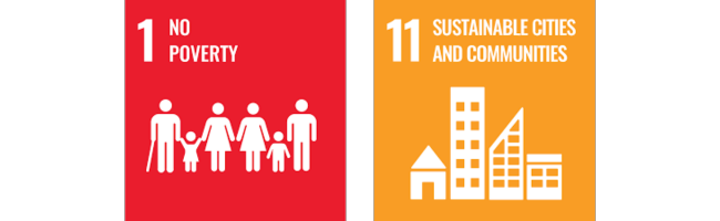UN sustainable development goals: 1 - no poverty and 11 - sustainable cities and communities