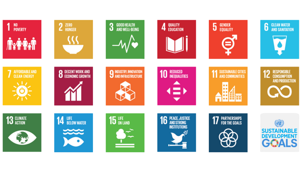 Picture of the 17 world Sustainable Development Goals (SDGs) created and adopted by United Nations Members. The SDGs are relevant to the Sustainability Reporting Standard which you read here because each of the reports twelve themes has been aligned with the UN Sustainable Development Goals (SDGs).