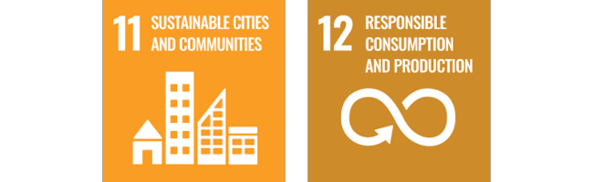 UN sustainable development goals: 11 - sustainable cities and communities and 12 - responsible consumption and production.